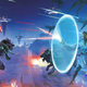A female Twi'lek member of the Nihil lifts her laser-edged axe to strike at a Jedi wielding two lightsabers on her right, flanked by alien lions.